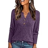 AUTOMET Women's Long Sleeve Henley Shirts Fall Lightweight Sweaters Dressy Casual Tunic Tops Fashion Clothes 2026