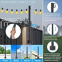 AILBTON 4 Pack Suspension Outdoor String Light