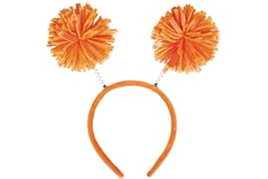Amscan Pom Yarn Spings Head Bopper, 9" x 4 1/2", Orange