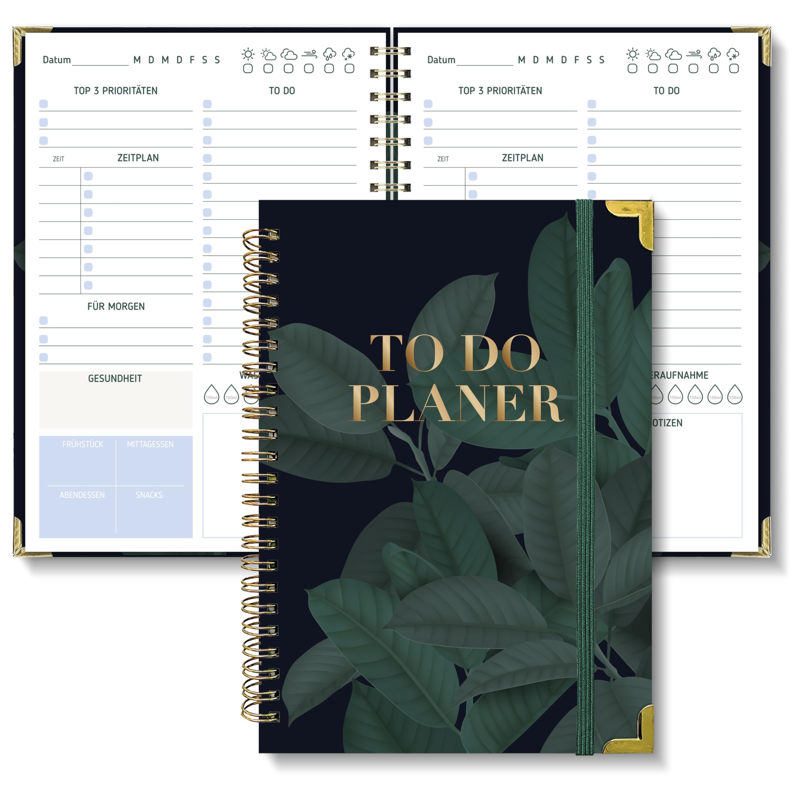 BIROYAL Daily Planner, Undated with To Do List, A5 Size, 120 Pages, Hard Cover, Black — image 1