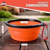 SOL 2pk Large Collapsible Dog Bowl; Portable Silicone Travel Bowl with Clip view 2