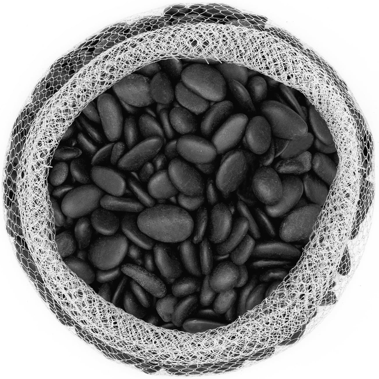 Royal Imports 5lb Large Decorative Ornamental River Pebbles Rocks for Landscaping, Home Decor etc. (Not for Aquariums) with Netted Bag, Black : Garden & Outdoor
