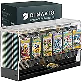 Dinavio Crafthouse 6-Slot Booster Pack Dispenser with Black Base - Fits 240 Booster Packs for Dispensing - Compatible with TCG Trading Card Boosters and Sports Card Boosters - 4mm Acrylic Stackable