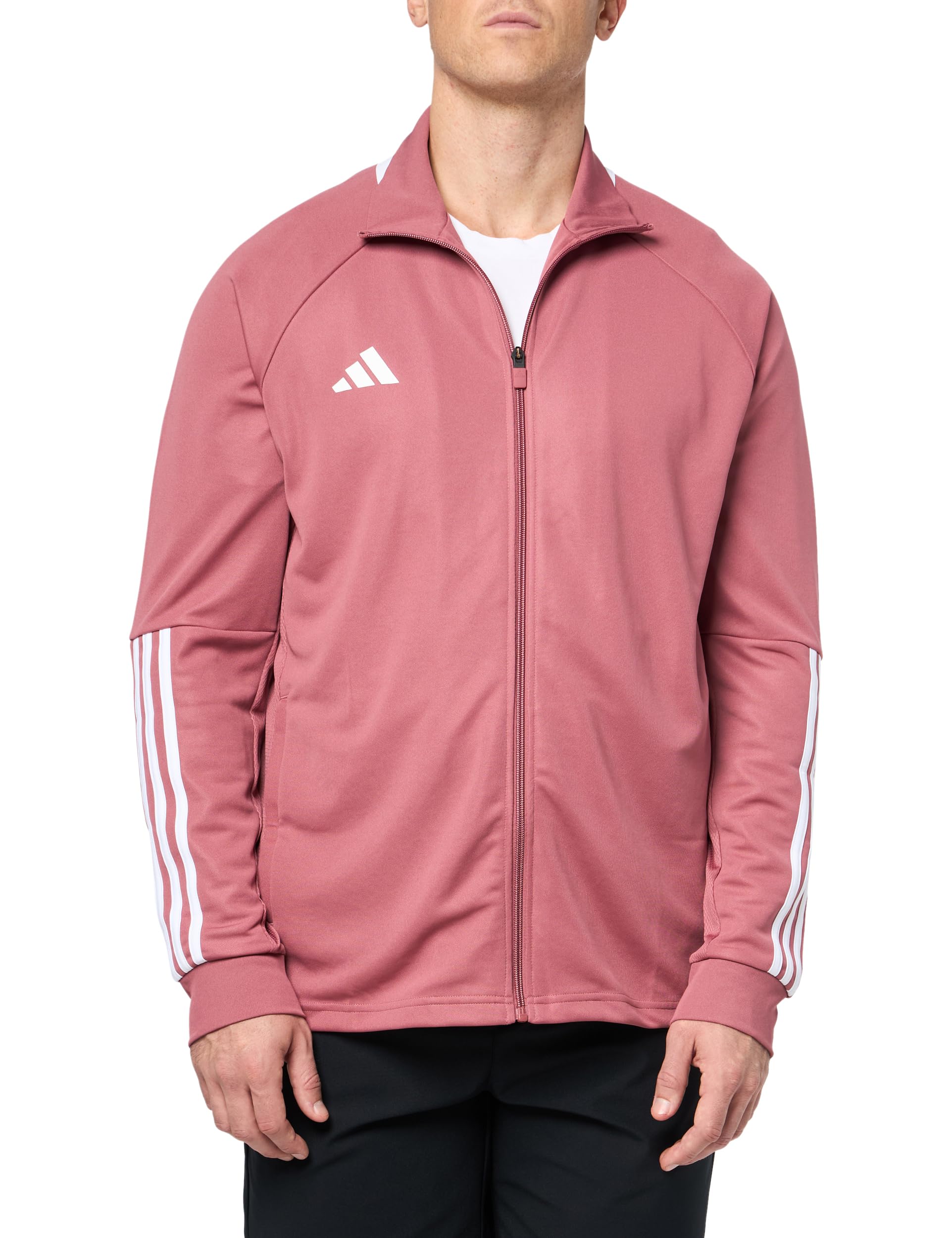 Photo 1 of adidas Men's Sereno Cut 3-Stripes Slim Track Jacket, Preloved Crimson/White, Medium