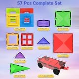 Desire Deluxe Magnetic Building Tiles 57pc STEM Toy Set for Kids view 6