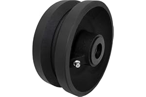 CasterHQ 4" X 2" V Groove Wheel 600 LBS Capacity Replacement Wheel Commercial/Industrial Application Includes 3/4" Roller Bearing with 1/2" ID Spanner Bushing Bore 1/2"
