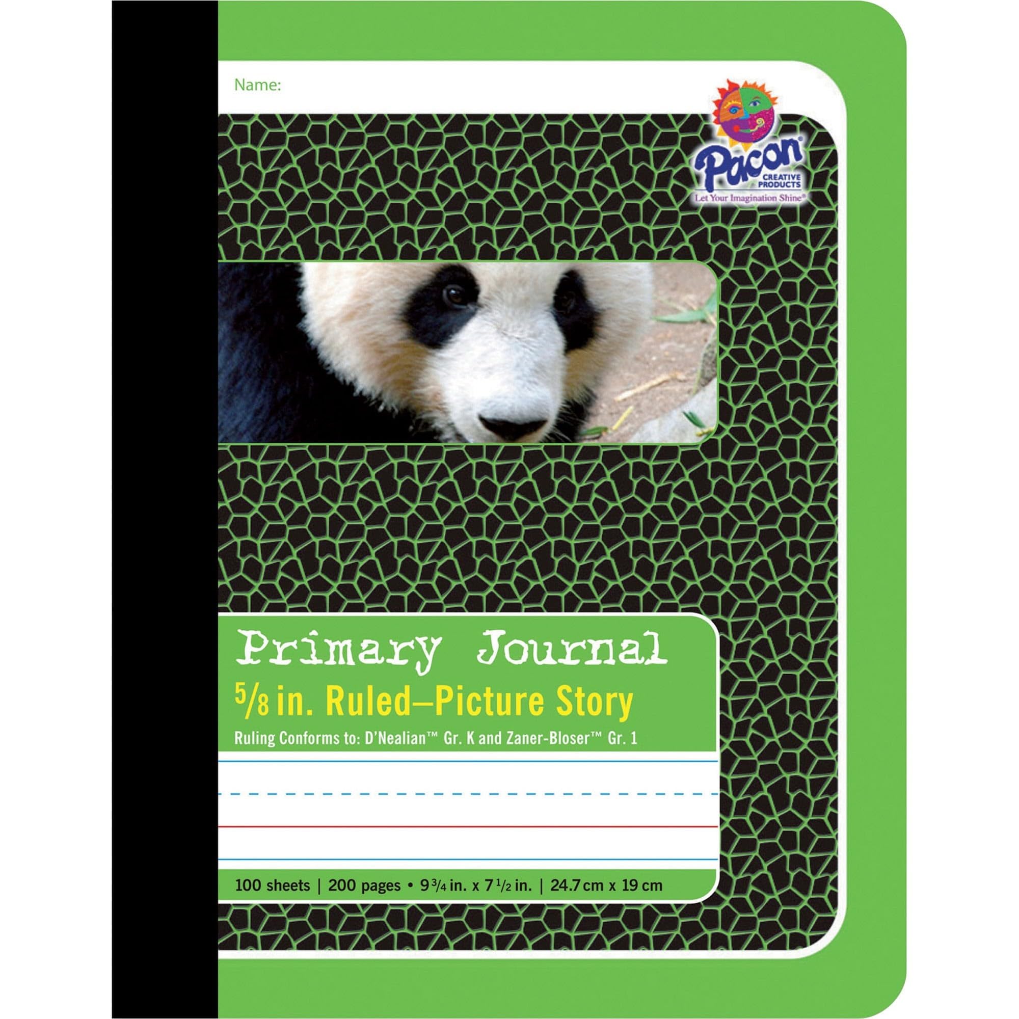 Pacon Primary Composition Book Bound Picture Story Ruled, 5/8-in. Ruled, 100 Sheets, Green (Pack of 12) Image