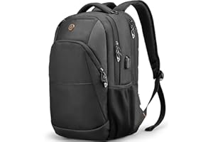Swissdigital Design Travel Laptop Backpack, College Laptops Backpack with USB Charging Port for Men and Women Fits 16 Inch Notebook, Black | SD1670-01