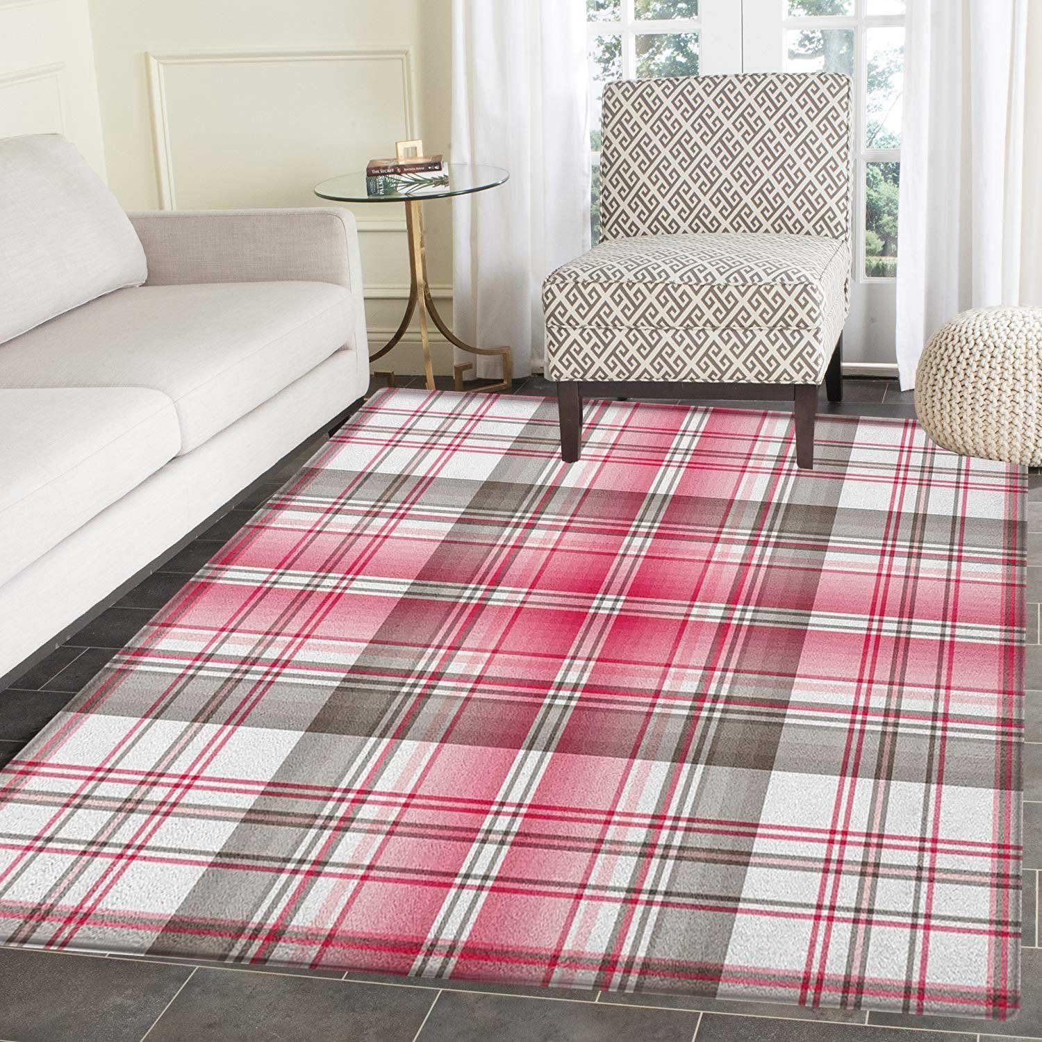 Checkered Area Silky Smooth Rugs Abstract Designed Celtic