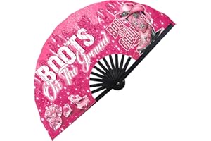 Xtuleath Boots On The Ground Hand Fan,Where Them Fans At Folding Fans,Clapping Clacking Fans For Line Dancing Unique Oriainal Pattern for Party Props Perfect Gifts for Line Dance Lover (Style 2)