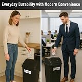 Plastix 30 Litre Swing Bin Black Plastic Waste Rubbish Kitchen Dustbin view 7