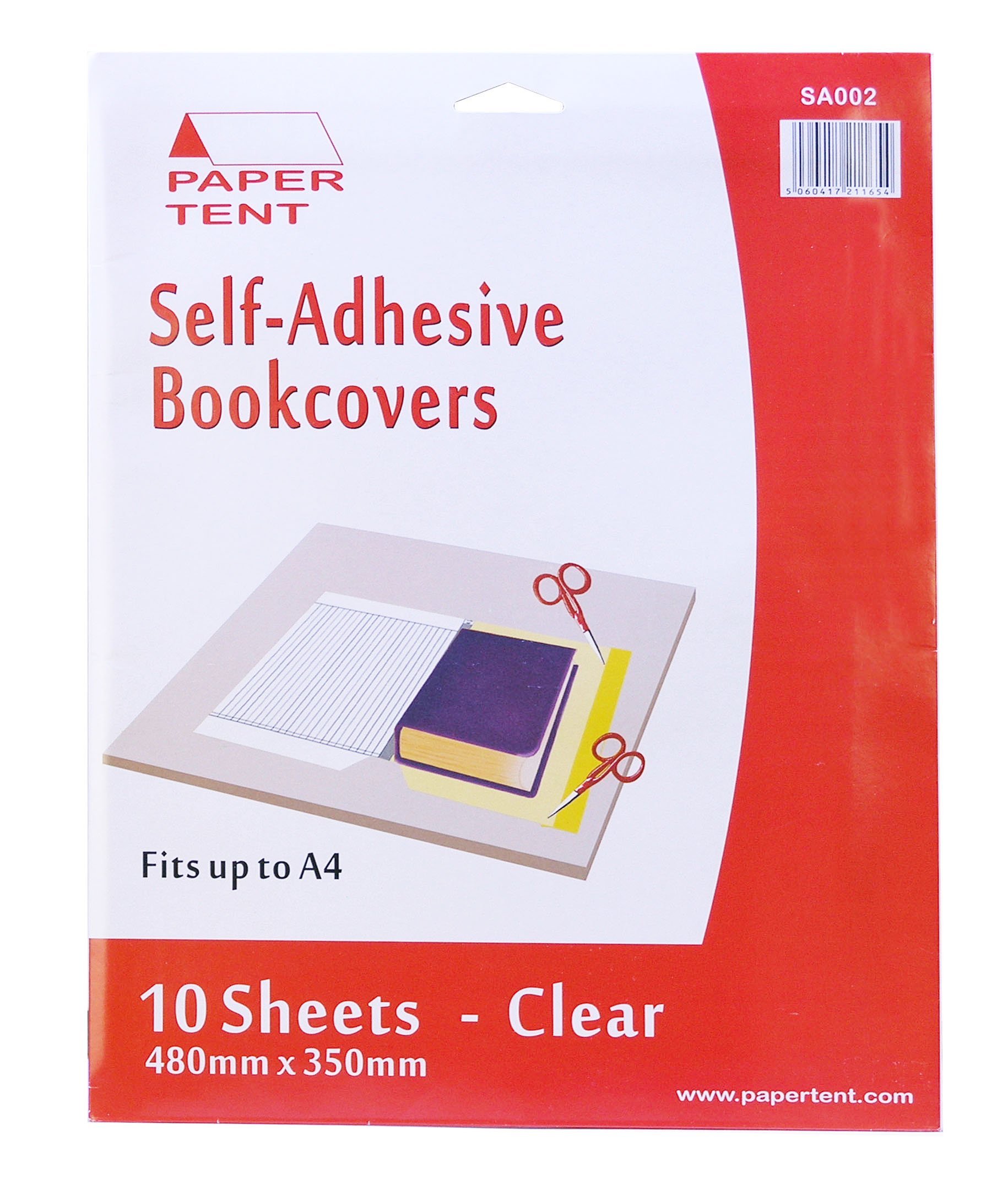 Paper Tent Self-Adhesive Clear Book Covers, A4-10 Sheets