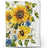 Ti Caldi Sunflower Blanket - Ultra Soft, Fluffy, Lightweight Flannel Throw Blankets for Couch, Bed, Travel, Outdoor - Cozy, Fuzzy Home Decor, for Adults Kids Women Girls, All Season 60×50 in