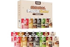Flimeal Variety Pack Protein Shake, 20g+ Protein, Low Sugar, Keto-Friendly Meal Replacement Shake, With Crunchy Protein Balls (14 Servings, Variety)