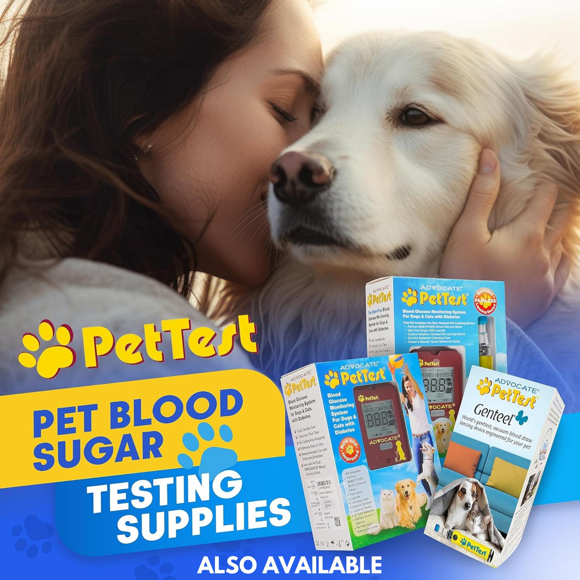 PetTest Safety Lancets for Diabetes Testing with Dogs & Cats, 21 Gauge, Diabetic Monitoring Blood Test Lancets, Easy Pricker for Testing for Blood Glucose in Diabetic Pets (100 Count)