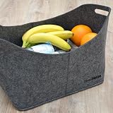 DuneDesign Felt Firewood Basket 40x25x30cm Grey 15KG Shopping Tote Bag view 7