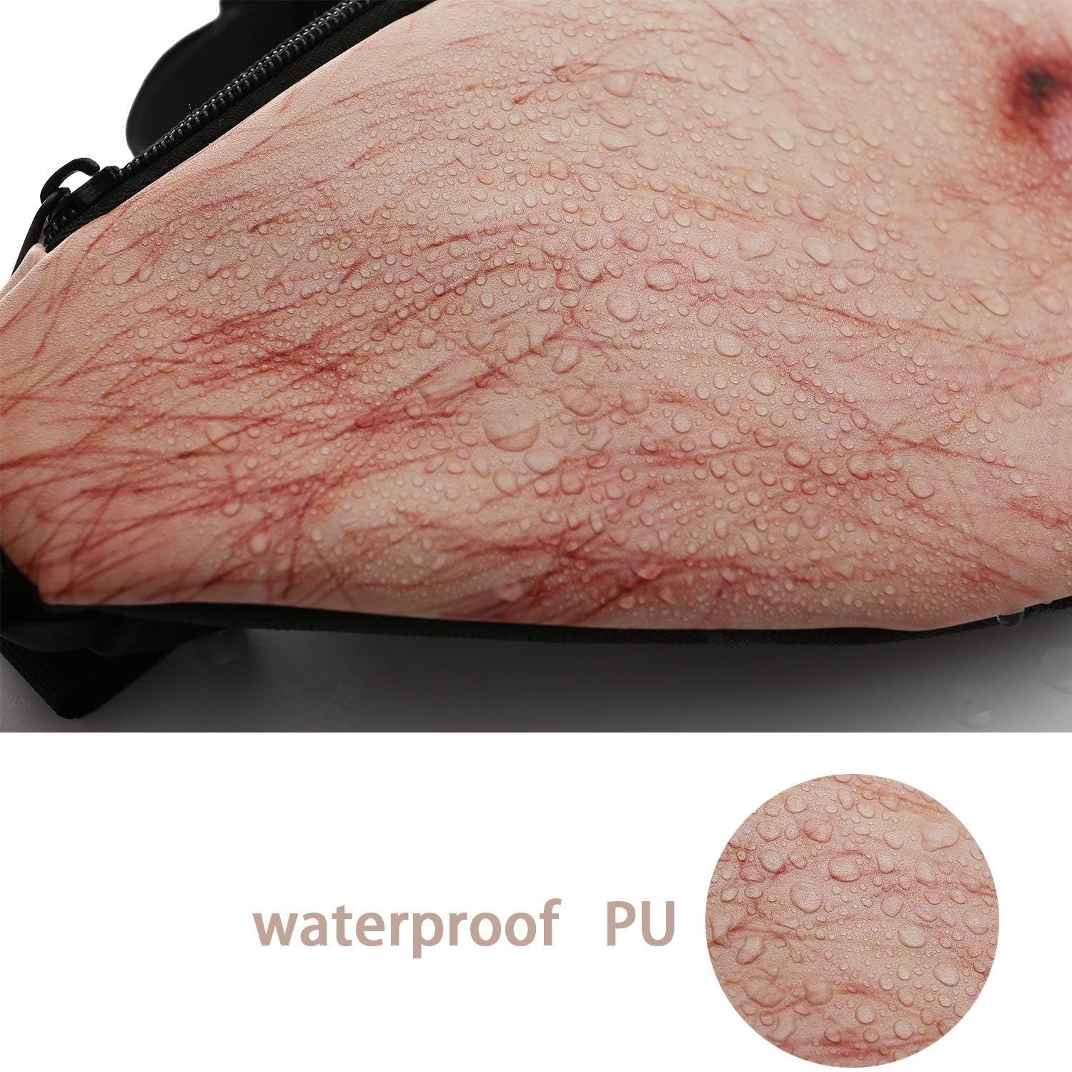 Bamomby Funny Gag Gifts White Elephant Gift Dad Belly Pack,Christmas Gag Gifts Exchange,Fake Belly 3D Waist Bag for Mom,Dad,Sister,Brother,Friends (Thin Hair)