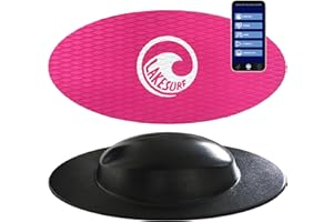 Wakesurf Balance Board by Lakesurf - Includes Motion Tracking App & Phone Mount for Wakesurfing Simulation, Games, Fitness Training, and Tutorials