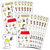 Peanuts Stickers Party Favors for Boys &amp; Girls 12 Pack Bundle | Snoopy Sticker Sheets for Kids Birthday Party Goodie Bags - Peanuts Party Supplies