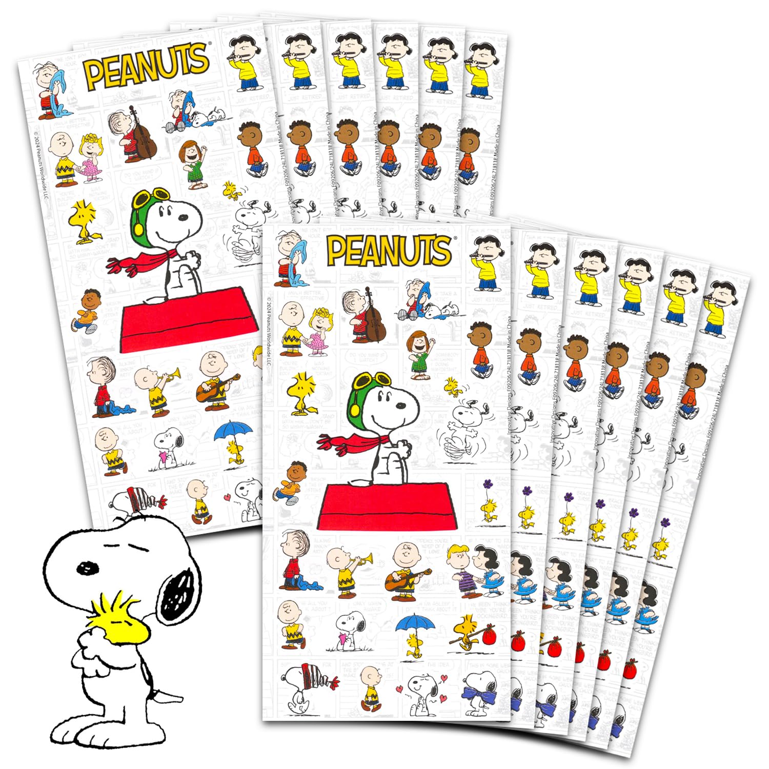 Photo 1 of Peanuts Party Favors for Boys & Girls Bundle ~ 12 Pack Charlie Brown Sticker Sheets for Kids Birthday Party Goodie Bags | Snoopy Party Supplies Set