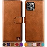 SUANPOT for iPhone 12 Pro Max Leather Wallet case with RFID Blocking Credit Card Holder, Flip Folio Book Magnetic PU Cell Phone Plus Cover for Apple 12 promax Leather for Men Women 6.7 Light Brown