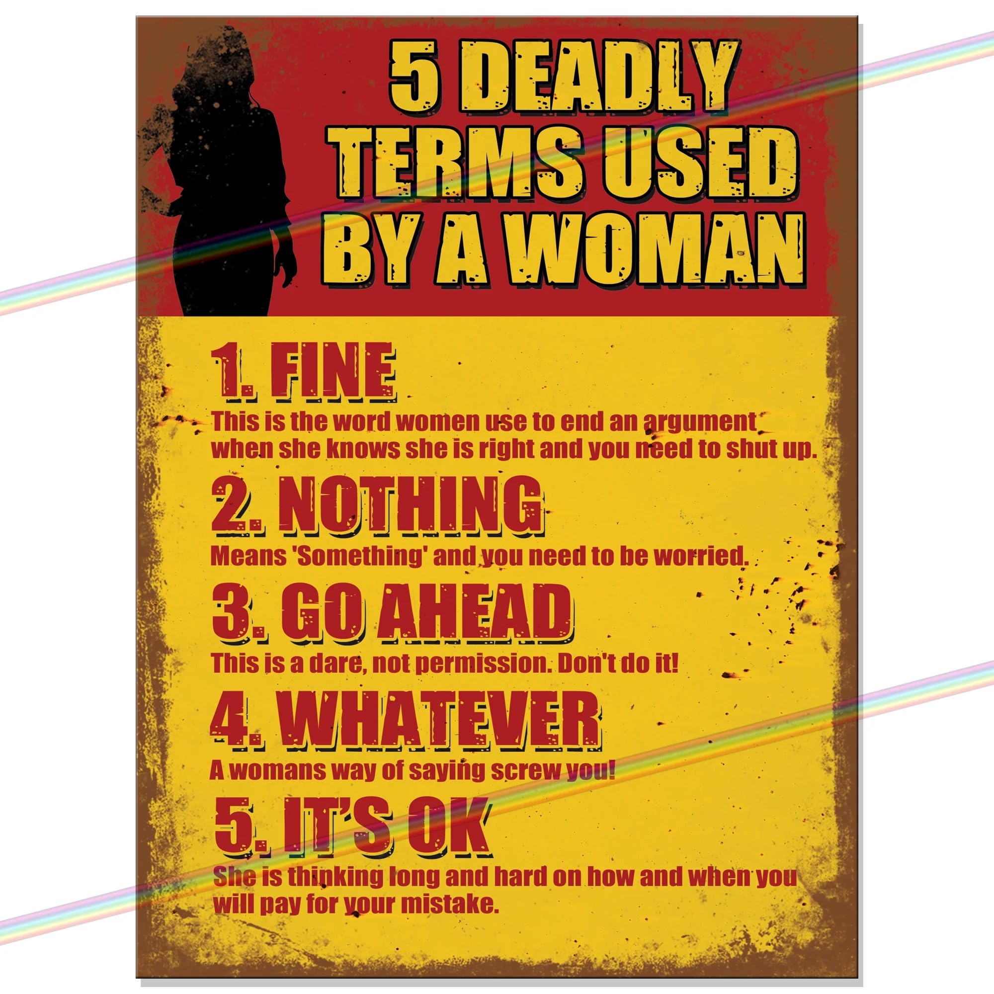 5 Deadly Terms Metal Bar Sign Accessories for Home Pub or Outdoor Garden Bar Wall Plaque Man Cave Gift Funny Retro Vintage Signs Memorabilia bar sign 20cm x 15cm