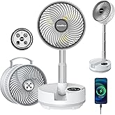 AddAcc 20000mAh Battery Operated Fan, Rechargeable Portable Fan, 112H Run, 9 Speeds Oscillating with Remote, Battery Powered with Timer & Light for Travel Cruise Essentials RV Outdoor Power Outage