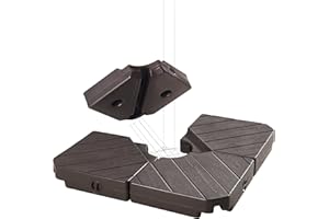 FRUITEAM Patio Cantilever Umbrella Base Weight, 4-Piece Offset Umbrella Base Stand Heavy Duty, Wind-Resistant, Water & Sand Filled Base Up to 180 LBS