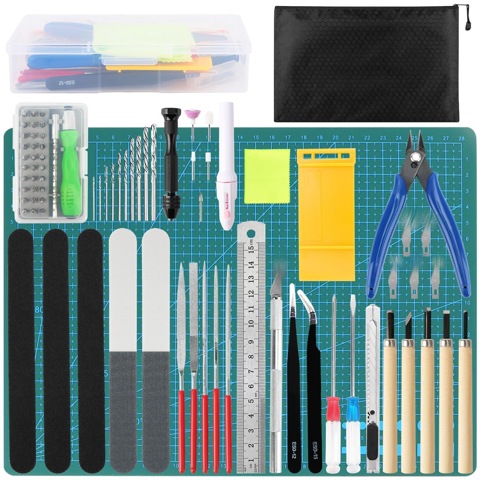 SIMDAO Model Making Tool Kit, 82 Pieces Model Making Tools, Craft Tool with Plastic Metalwork, Strong and Durable, Toy Model Building Tool Set, Craft Kit for Model Making, Repair and Fixing