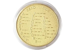 BYGYTYO CW Morse Code Commemorative Chips， Morse Code Chip Explore The Learn in Entertainment of Encryption Language and Games Pocket Token Chips (Round Golden)