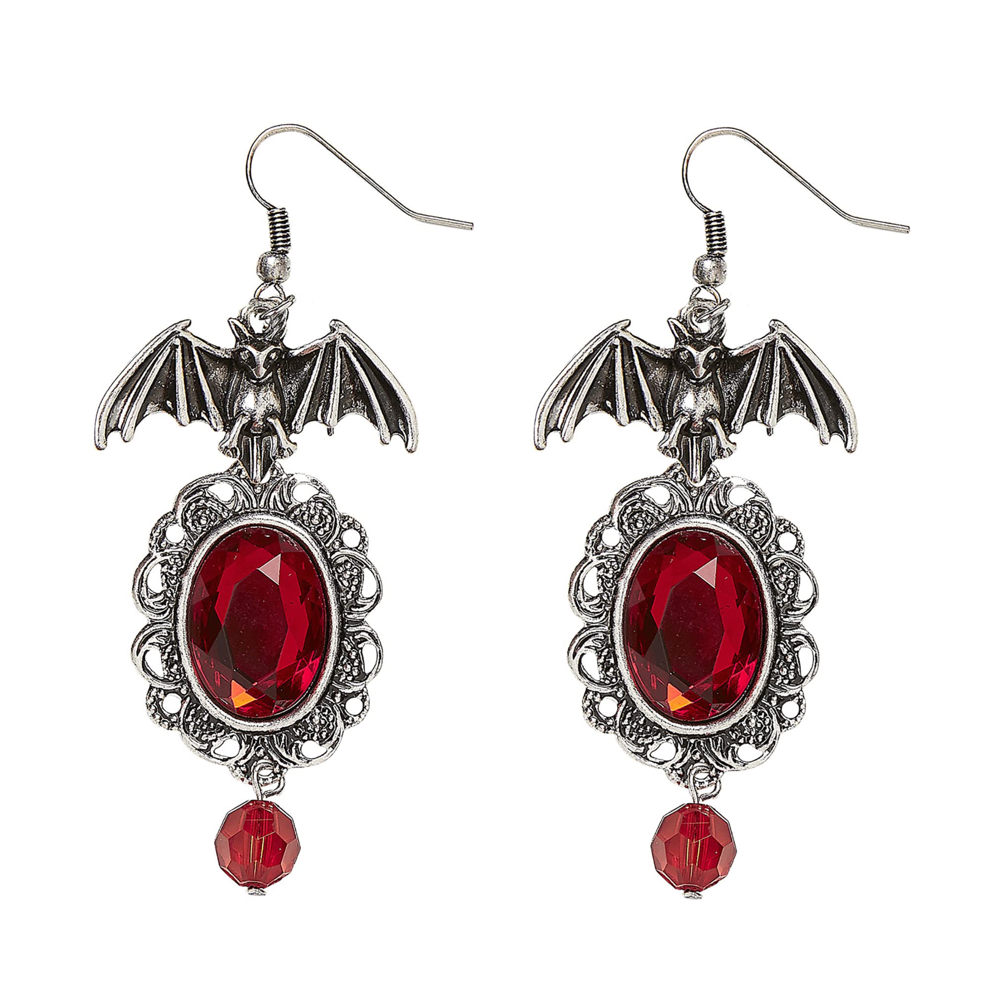 Widmann ? Pair of Earrings Bat/Gemstones, Red Womens, One Size, vd-wdm46754