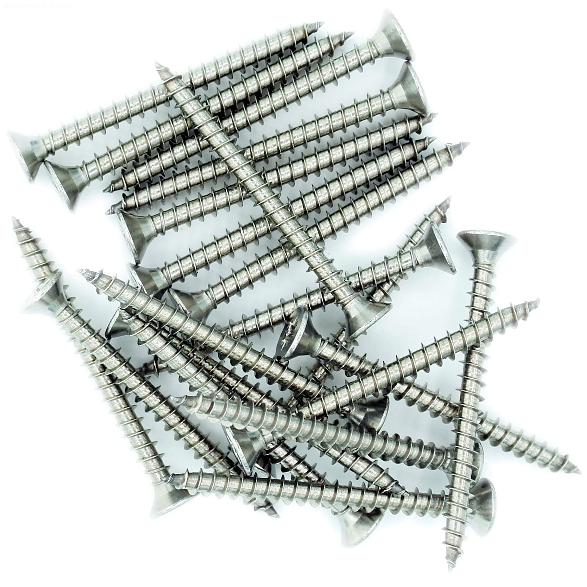 No.10 x 0.8 (5mm x 20mm) Pozi Countersunk Chipboard Screw - Stainless Steel (A2) (Pack of 20)