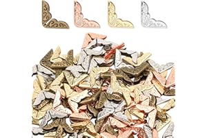 100pcs Vintage Book Corner Protectors, Iron Metal Book Corner, Decorative Book Edge Protector, Small Book Edge Cover Guard fo