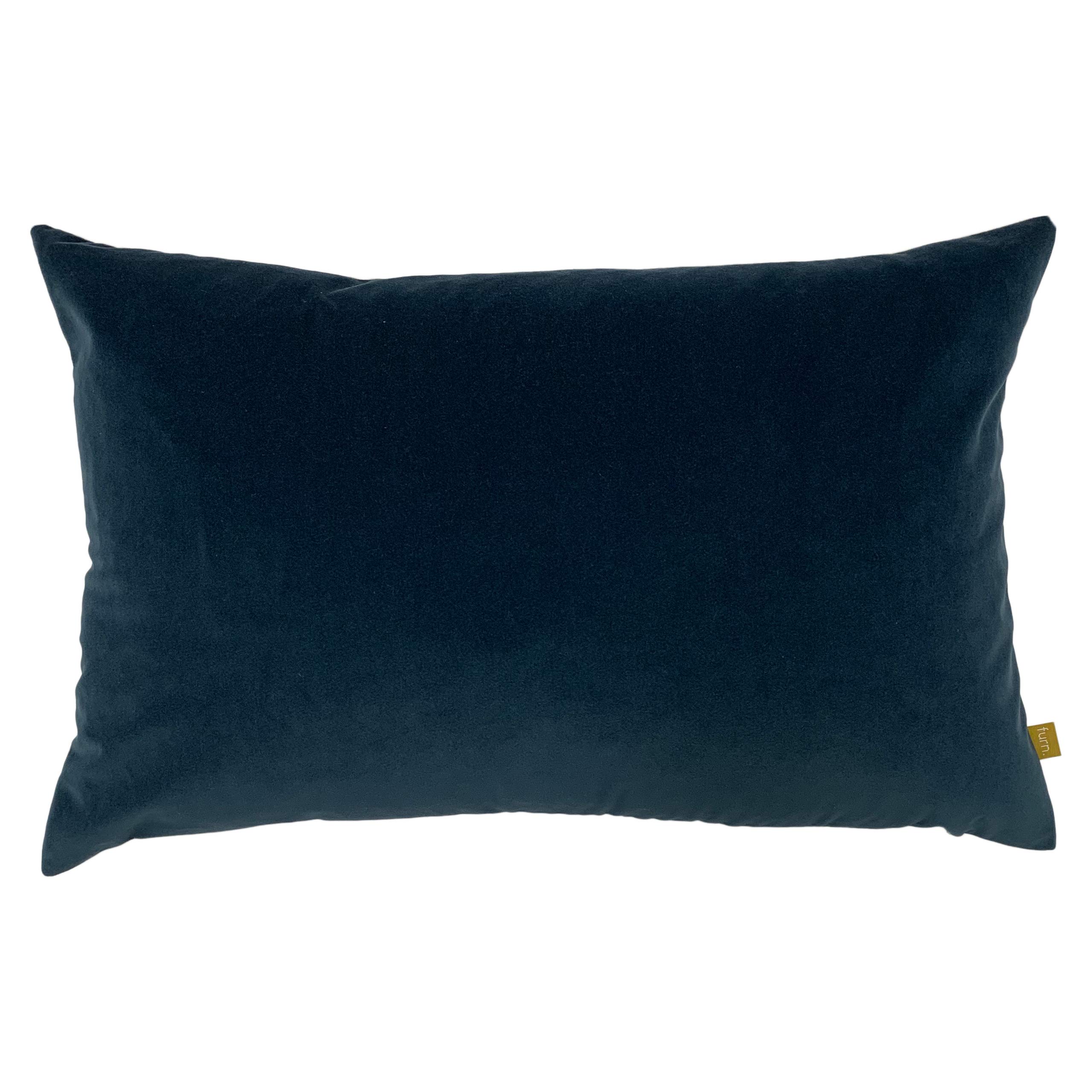 furn. Contra Feather Filled Cushion, Slate Blue, 40 x 60cm