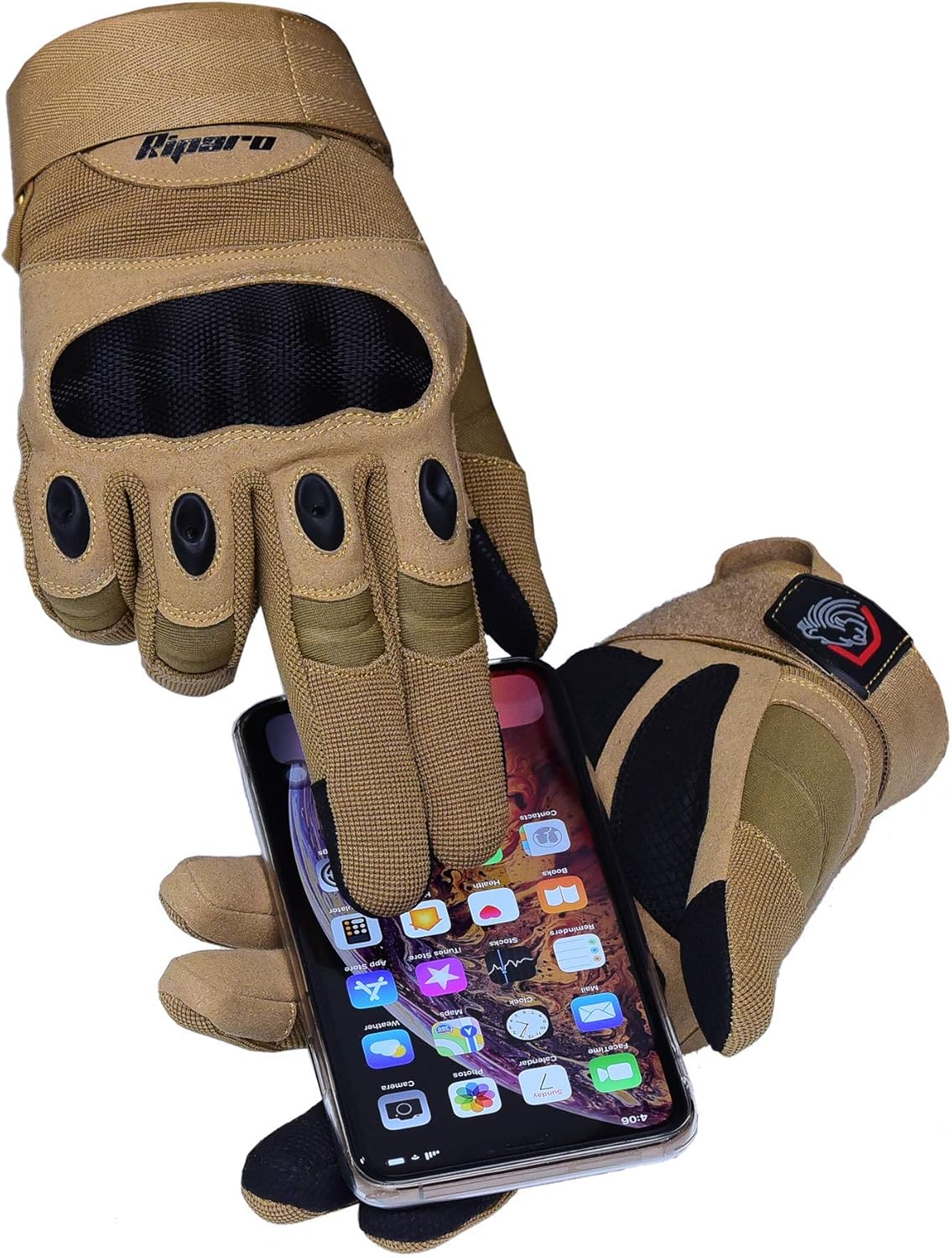Riparo Tactical Touchscreen Gloves Military Shooting Hunting Rubber Outdoor Gloves (X-Large, Sand): Home Improvement