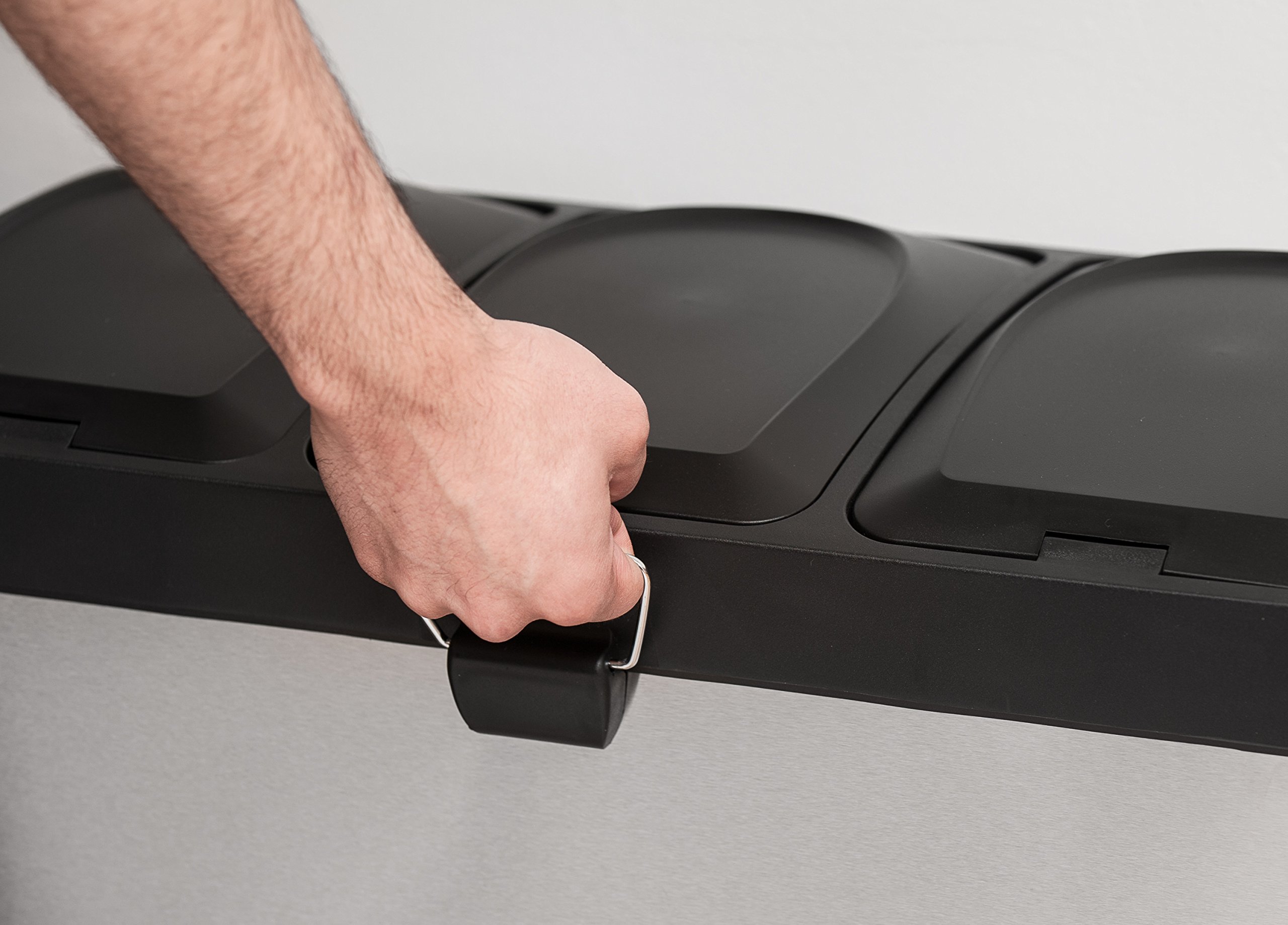 LIVIVO ® Stainless Steel Recycling Pedal Bin with Removable Inner Compartments and Hygienic Foot