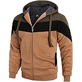 JACKETOWN Men's Heavyweight Fleece Hoodies full Zipper Thick Sherpa Lined Sweatshirt Wool Warm Coat