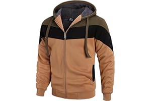 JACKETOWN Men's Heavyweight Fleece Hoodies full Zipper Thick Sherpa Lined Sweatshirt Wool Warm Coat