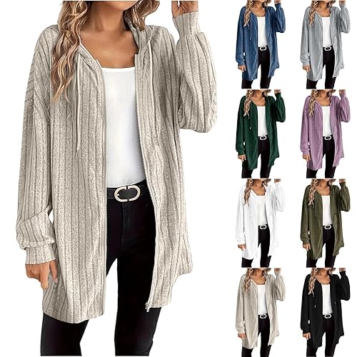 Angxiwan Oversized Jumper Cardigans for Women UK Oversized Zip up Hoodie Women Casual Long Sleeve Stripe Jackets Hooded Lightweight Sweatshir Cardigans for UK Plus Size Pink