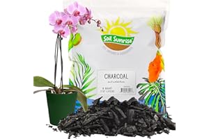 Soil Sunrise Horticultural Charcoal for Indoor Plants (8 Quarts) Hardwood Soil Additive for Orchids, Terrariums, and Gardening