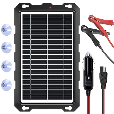 SUNAPEX 12V Solar Battery Charge: 10W Waterproof Portable Solar Panel Kit - Battery Maintainer Trickle Charger - with Upgrade Built in Charge Controller for Car Boat RV Trailer Automotive Motorcycle