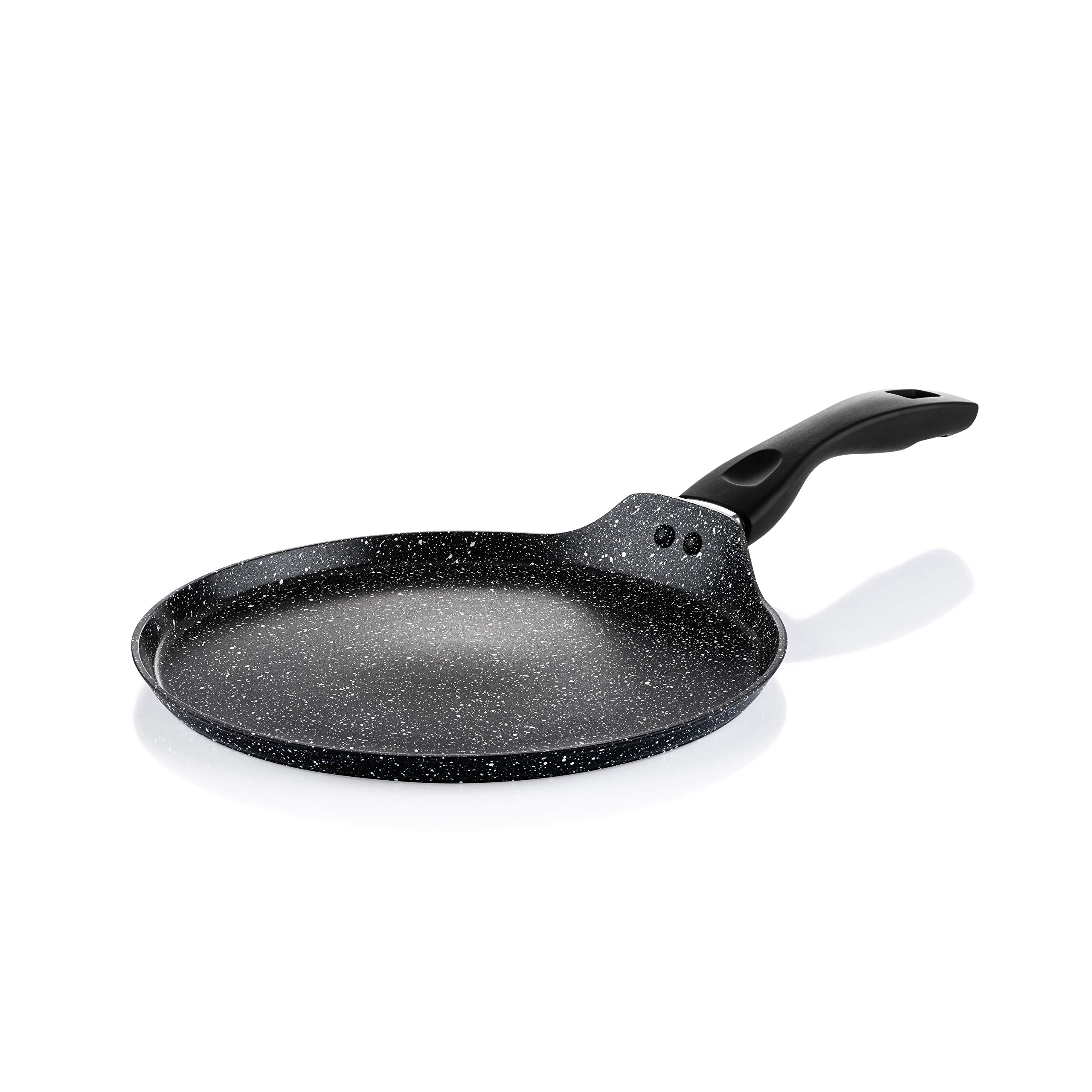 Westinghouse Pancake Pan 11 Inches, Crepe Pan Non Stick, Dosa Pan, Tawa Roti Pan - Black Marble