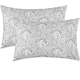 Mellanni Pillow Cases - Luxury, Extra Soft, Cooling Pillow Covers - 2 PC Iconic Collection Pillowcases - Envelope Closure (Standard/Queen 20" x 30", Paisley Gray)