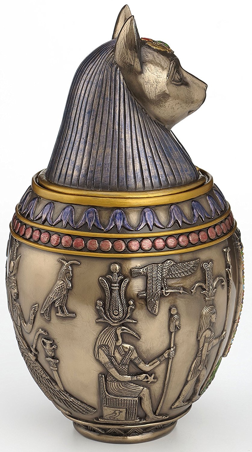 Top Collection 9.5" Egyptian Bastet Goddess Cat Cremation Urn