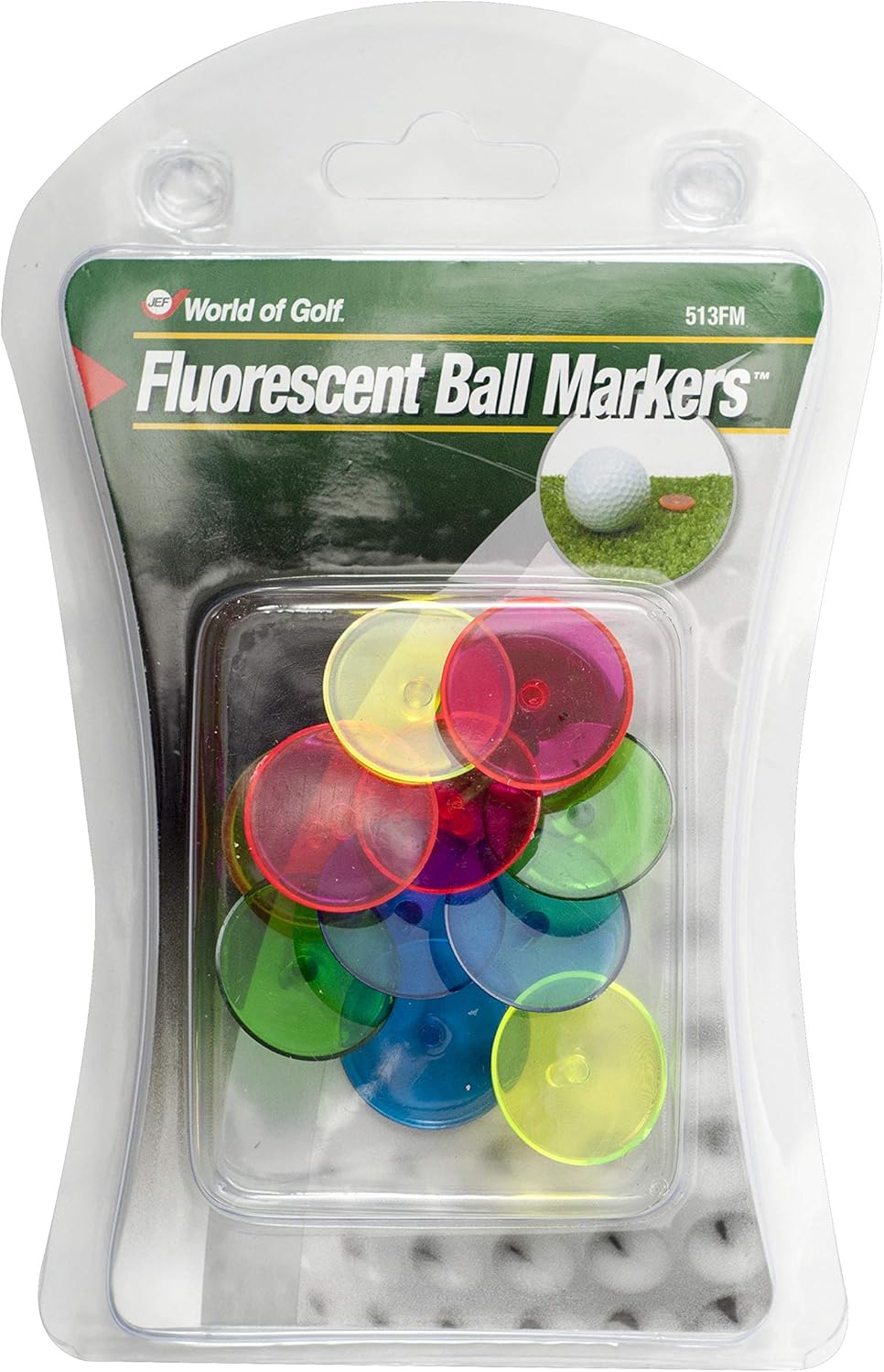 Jef World of Golf Gifts and Gallery, Inc. Fluorescent Ball Markers (Multicolor)