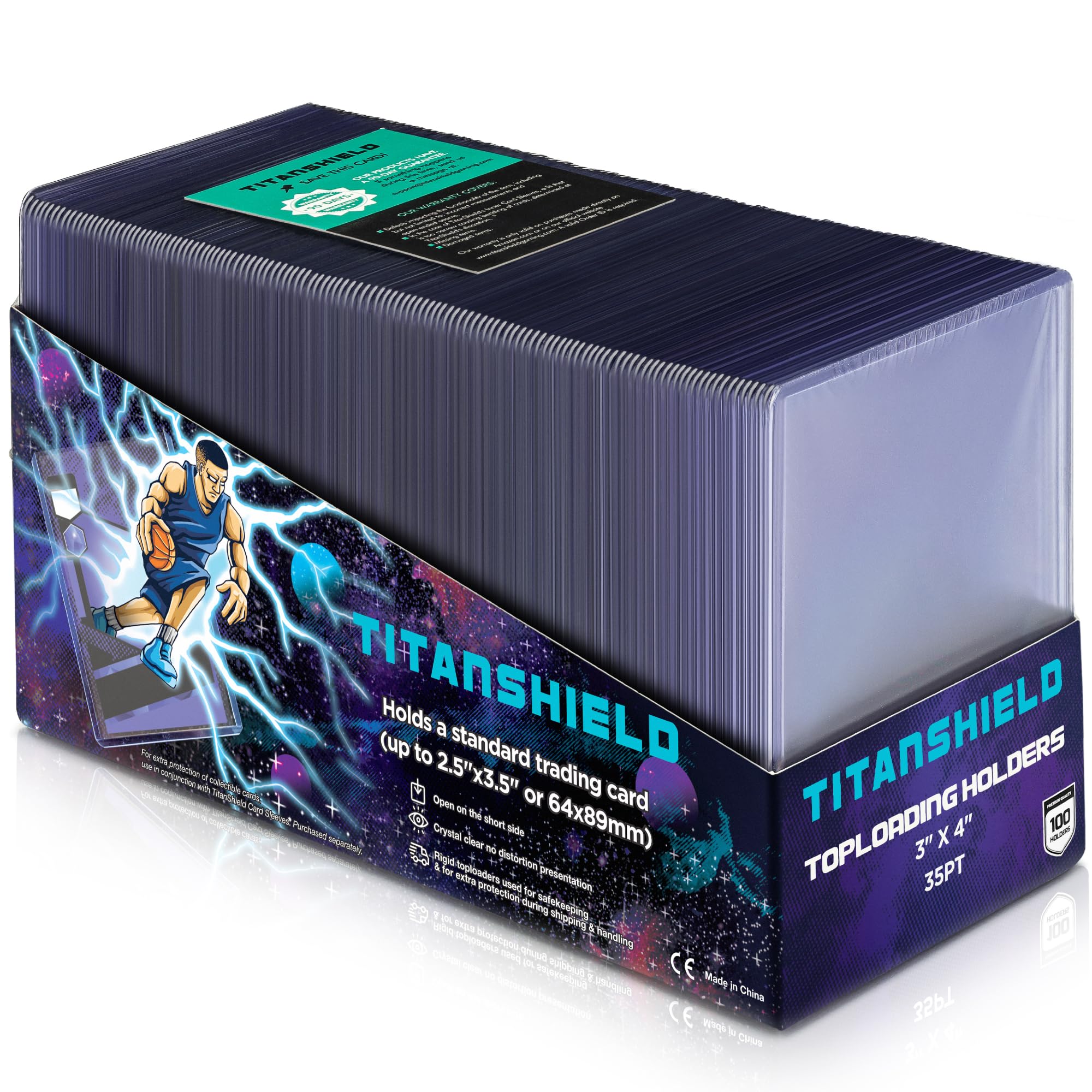 TitanShield 3" x 4" Toploaders for Collectible Trading Cards (100 ct.)