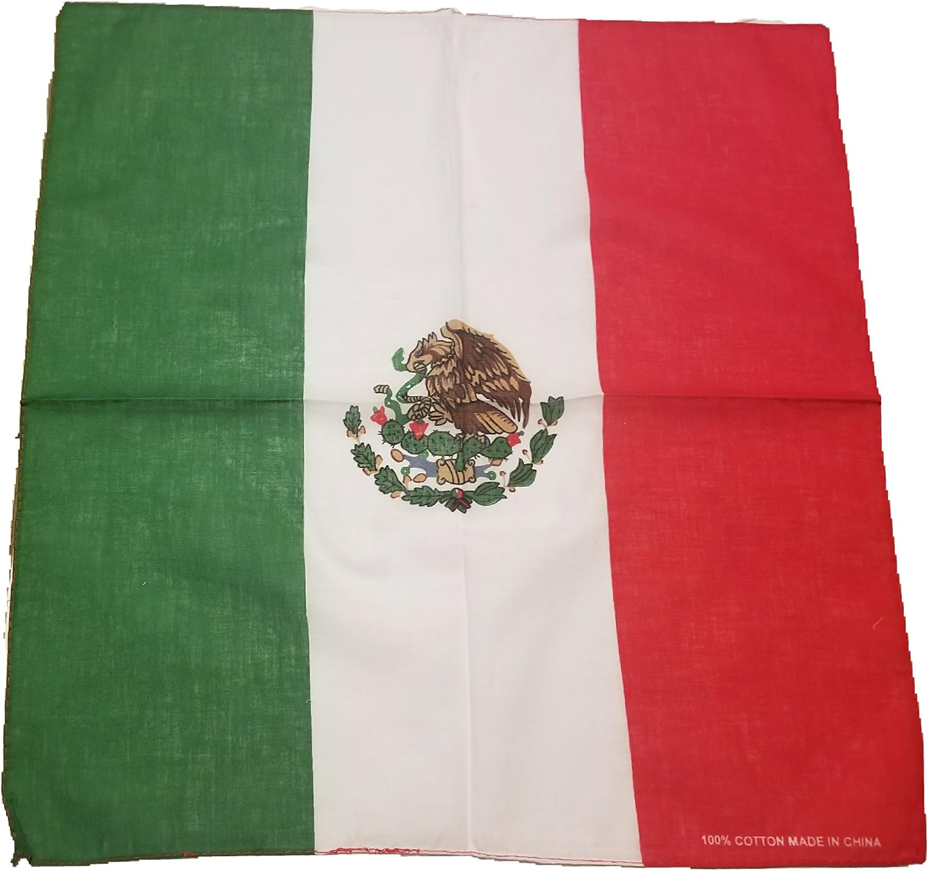 BUNFIREs ONE Mexican Flag Mexico Bandana Biker DURAG Head WRAP Scarf Large Size: 22 X 22