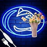 University Team Neon Sign, Light Up Dimmable College State Football SoccerTeam Logo Led Neon Sign Light Hanging for Wall Decor, Bedroom, Dormitory, Man Cave, Birthday Christmas Gift