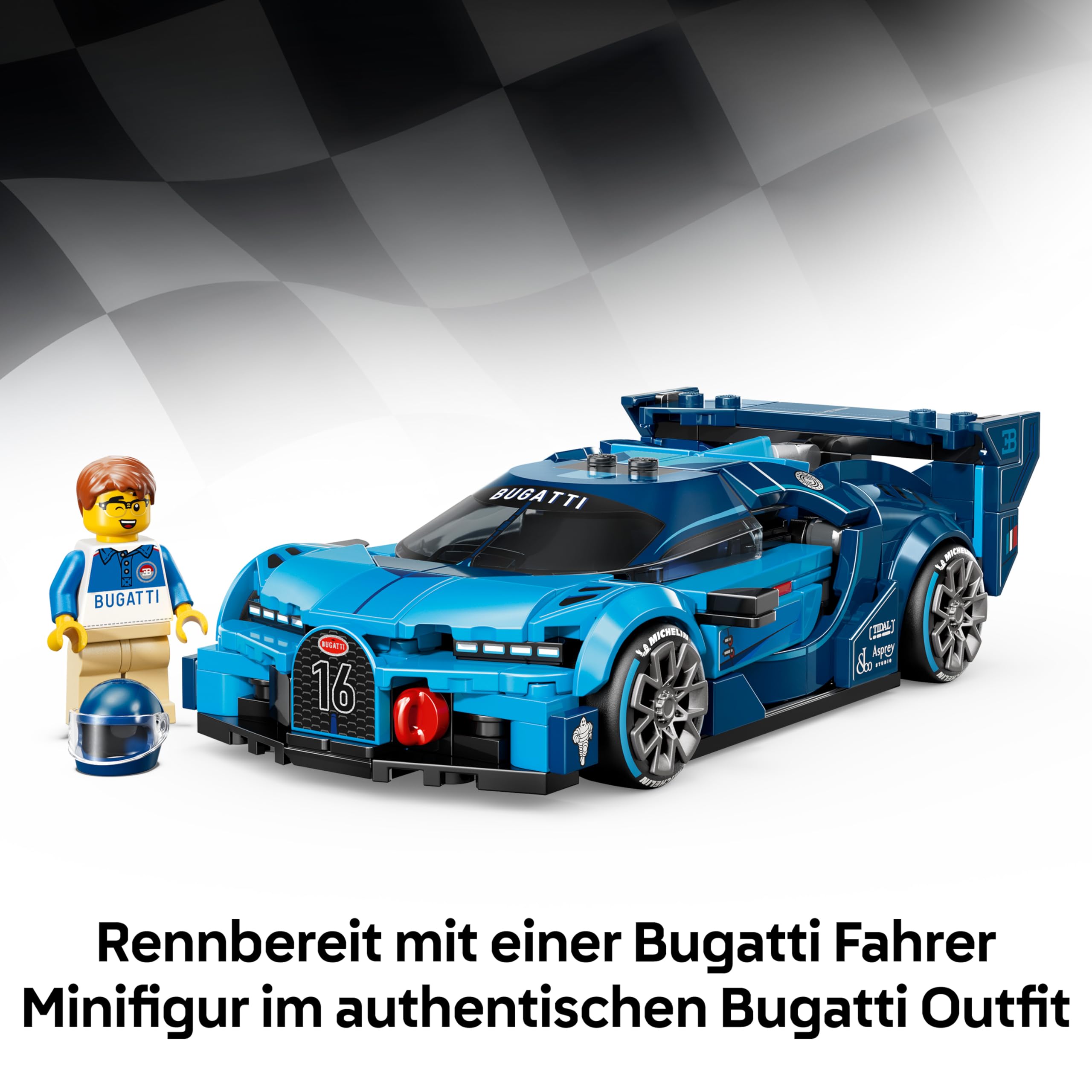 LEGO Speed Champions Bugatti Vision Gran Turismo Hypersportwagen - Modellbau mit sammelbarer Fahrer Minifigur - Gaming Geschenkidee für Jungen ab 9 Jahren und Motorsportfans - 77253 5
