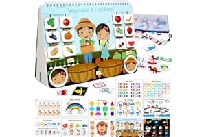 IHARPRO Busy Book for Toddlers, Montessori Toys for 3 4 5 6 Years Old, Autism Sensory Educational Toys, Toddler Preschool Learning Activity Binder and Early Books - for Boys & Girls Develops Fine Motor Skills